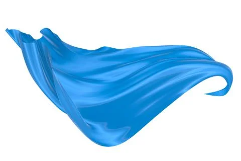 Abstract background of blue wavy silk or satin. 3d rendering image. Stock Illustration