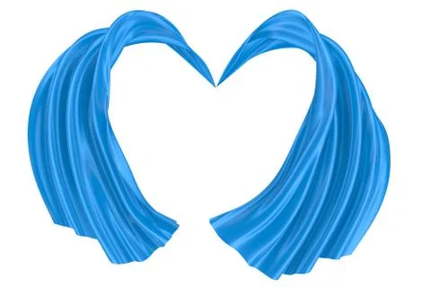 Abstract background of blue wavy silk or satin. 3d rendering image. Stock Illustration