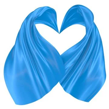 Abstract background of blue wavy silk or satin. 3d rendering image. Stock-Illustration