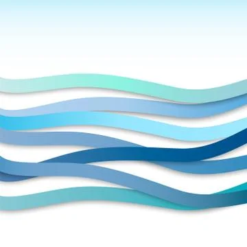 Abstract background with blue wavy stripes. vector illustration Stock Illustration
