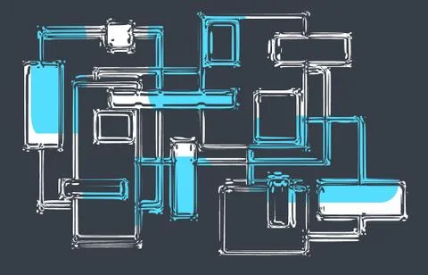 Abstract background in blue, white and grey Illustrazione stock