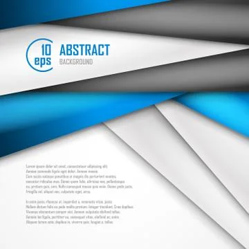 Abstract background of blue, white and black origami paper. Vector illustration Stock Illustration