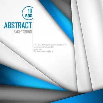 Abstract background of blue, white and black origami paper. Vector illustration Stock Illustration