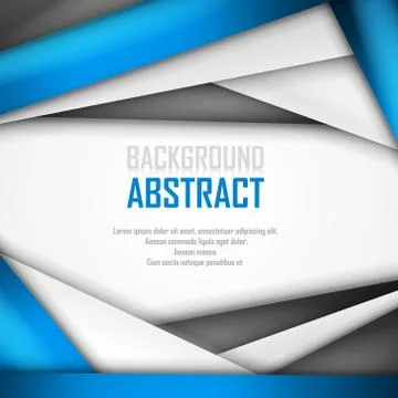 Abstract background of blue, white and black origami paper. Vector illustration Stock Illustration