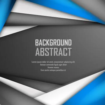 Abstract background of blue, white and black origami paper. Vector illustration Stock Illustration