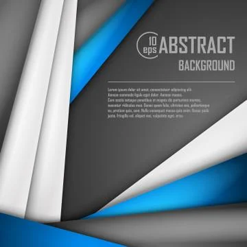 Abstract background of blue, white and black origami paper. Vector illustration Stock Illustration