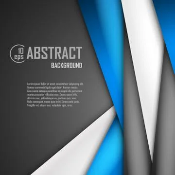 Abstract background of blue, white and black origami paper. Vector illustration Stock Illustration