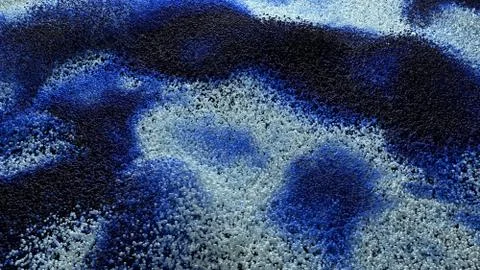 Abstract background with blue white floating particles with depth of field. W 库存照片