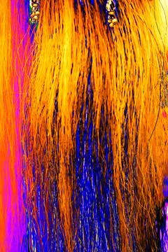 Abstract background with blue, yellow, orange and purple colors, horsehair,.. Stock Illustration