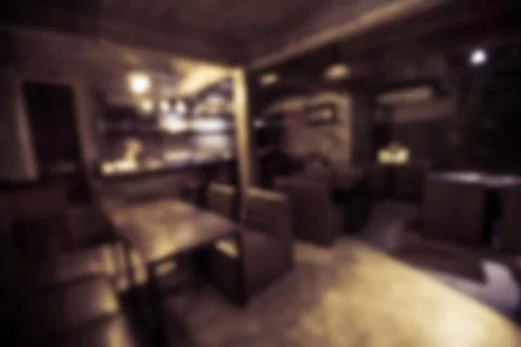 Abstract background blur of bar rack on restaurant Stock Photos