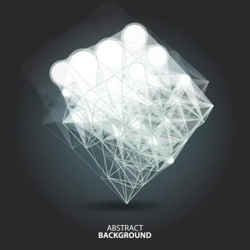 Abstract background with blur dots and lines on theme digital te Illustrazione stock