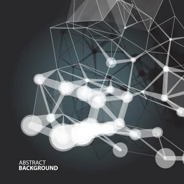 Abstract background with blur dots and lines on theme digital te Stock Illustration