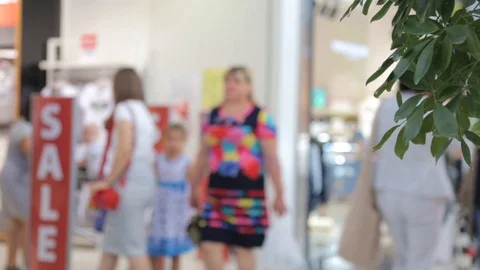 Abstract background blur people rushing to the mall for shopping Stock Footage 112551952
