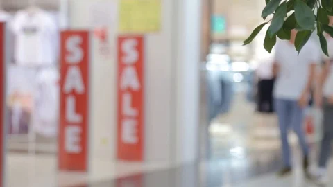 Abstract background blur people rushing to the mall for shopping Sale concept Stock Footage 112551954