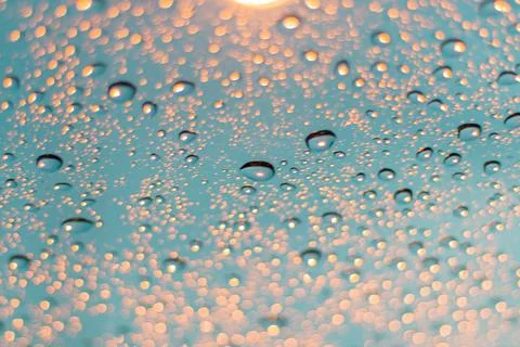 Abstract background, Blur water drops and light on glass background Stock Photos