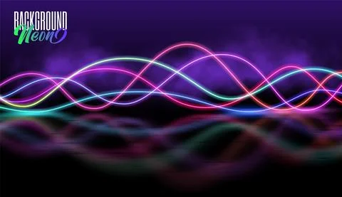 Abstract background with blurred magic neon light lines. High-speed abstraction Stock Illustration