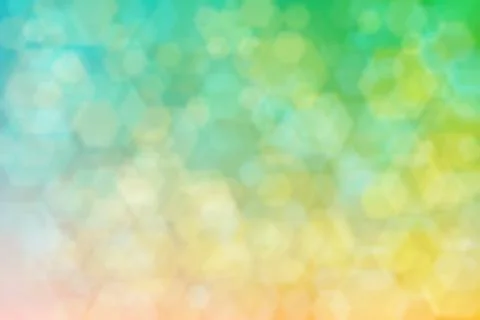 Abstract background with bokeh spots on gradient from cyan to yellow color nt Stock Illustration