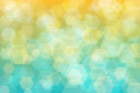Abstract background with bokeh spots on gradient from cyan to yellow color nt Stock Illustration