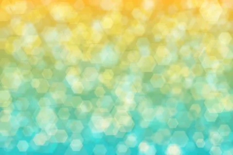 Abstract background with bokeh spots on gradient from cyan to yellow color nt Stock Illustration
