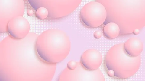 Abstract background with bouncing pink 3d spheres Stock Illustration