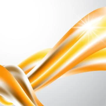 Abstract background with bound gold waves and glow. Stock Illustration