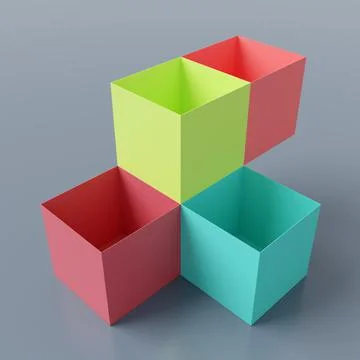 Abstract background of box shape. 3D rendering. Stock Illustration
