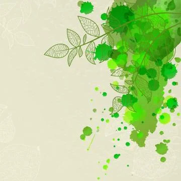 Abstract background with branches and blots Stock Illustration