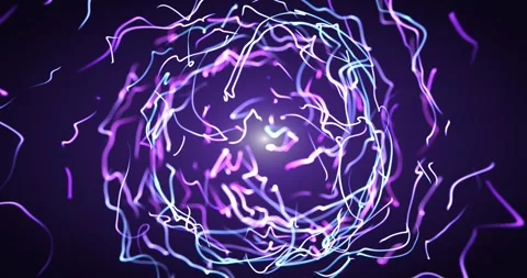 Abstract background with bright animated neon curve lines. Seamless loop. Stock Footage 288318198