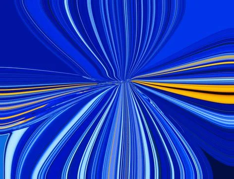 Abstract background with bright blue and orange rays from center. Digital Illustrazione stock