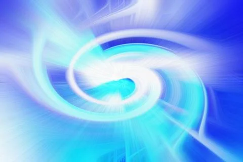 Abstract background with bright blue and white swirling light rays Stock Illustration