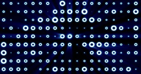 Abstract background of bright blue glowing light bulbs from circles and dot.. Illustrazione stock