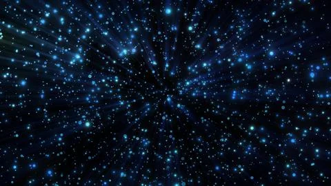 Abstract background of bright blue glowing shiny dots of bokeh stars and ci.. Stock Illustration