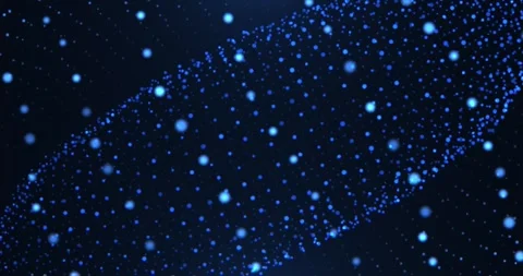 Abstract background of bright blue luminous surface made of particles. 4K Stock Footage 260400788