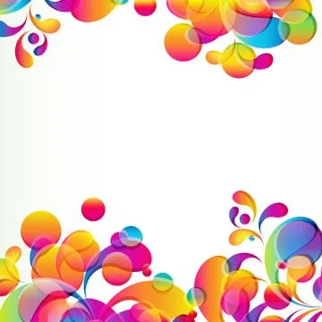Abstract background with bright circles and teardrop-shaped arches. Stock Illustration