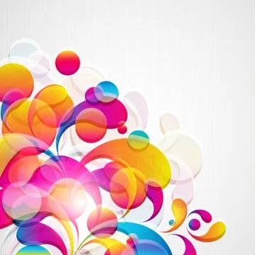 Abstract background with bright circles and teardrop-shaped arches. Stock Illustration