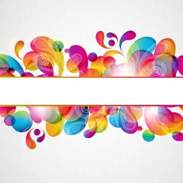 Abstract background with bright circles and teardrop-shaped arches. Stock Illustration