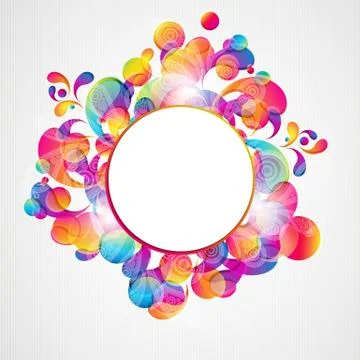 Abstract background with bright circles and teardrop-shaped arches. Stock Illustration