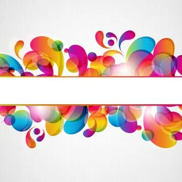 Abstract background with bright circles and teardrop-shaped arches. Stock Illustration