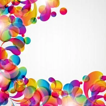 Abstract background with bright circles and teardrop-shaped arches. Stock Illustration