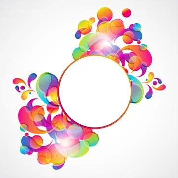 Abstract background with bright circles and teardrop-shaped arches. Stock Illustration