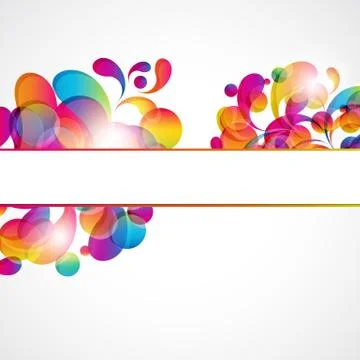 Abstract background with bright circles and teardrop-shaped arches. Stock Illustration