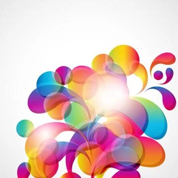 Abstract background with bright circles and teardrop-shaped arches. Stock Illustration
