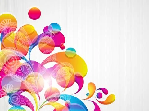 Abstract background with bright circles and teardrop-shaped arches. Stock Illustration