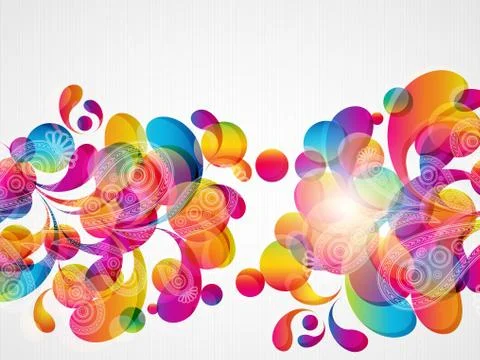 Abstract background with bright circles and teardrop-shaped arches. Stock Illustration