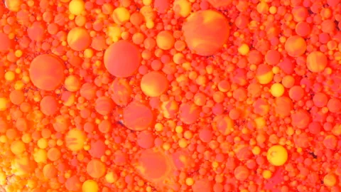 Abstract Background Bright Colors Bubbles Slow Motion Oil Ink is Fantastic St Stock Footage 185038739