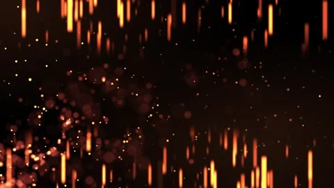 Abstract background of bright glowing orange-gold particles. The points swirl Stock Footage 278226551