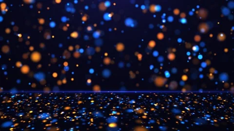 Abstract background of bright glowing sparkle particles of blue and yellow 動画素材 279182200