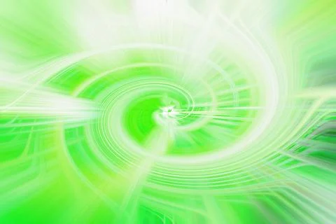 Abstract background with bright green and white swirling light rays Illustrazione stock