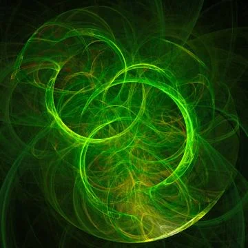 Abstract background with bright green circle on black background. Stockillustratie