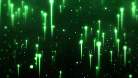 Abstract background with bright green glowing stripes and rising light plumes 動画素材 328582199